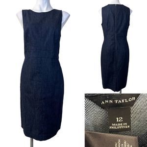 Ann Taylor 12 sleeveless denim sheath dress